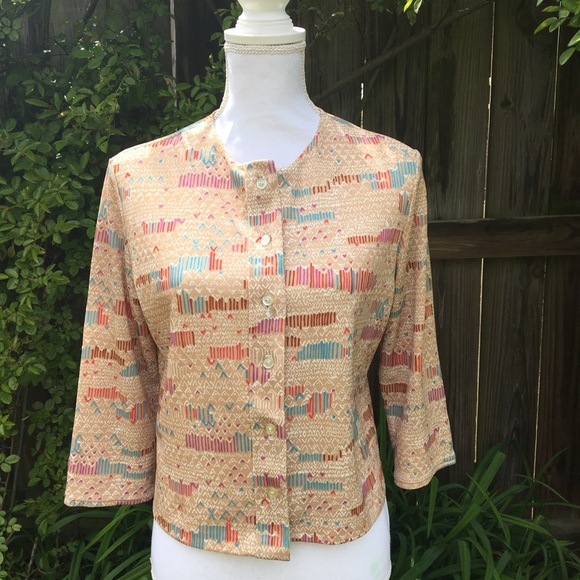 Tops - Vintage Boho Print Button-down